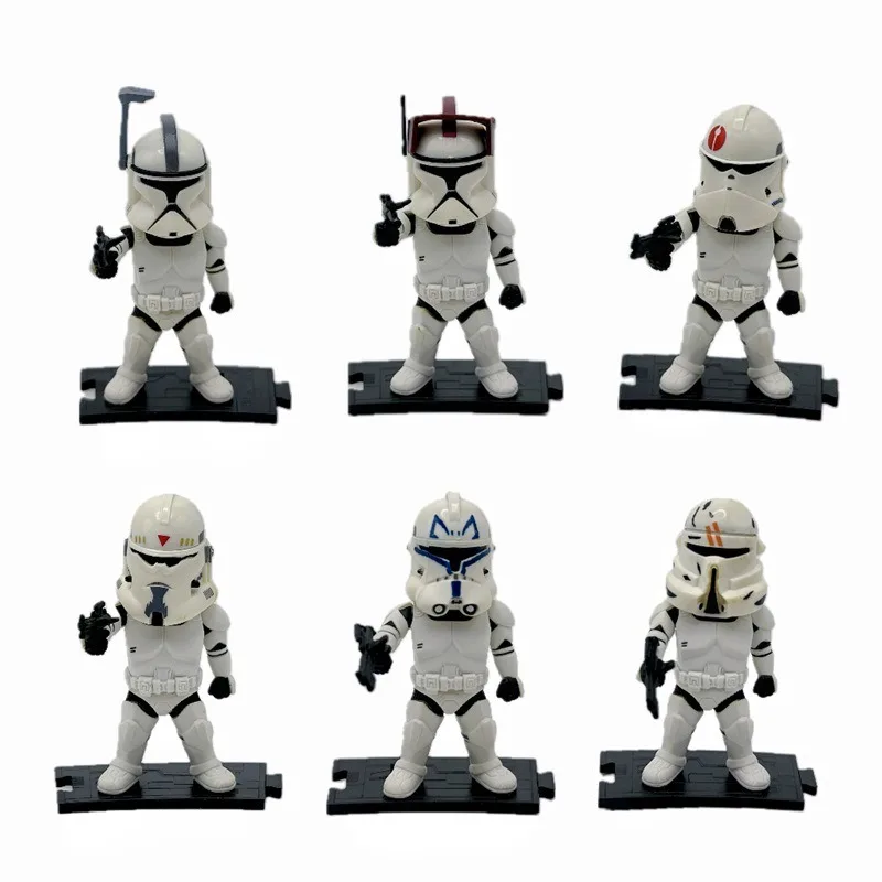 

6 Pcs/set Movie Star Wars Action Figure Movie Darth Vader Dark Trooper Anime Action Figure Collection Toys Luminous 7-10cm