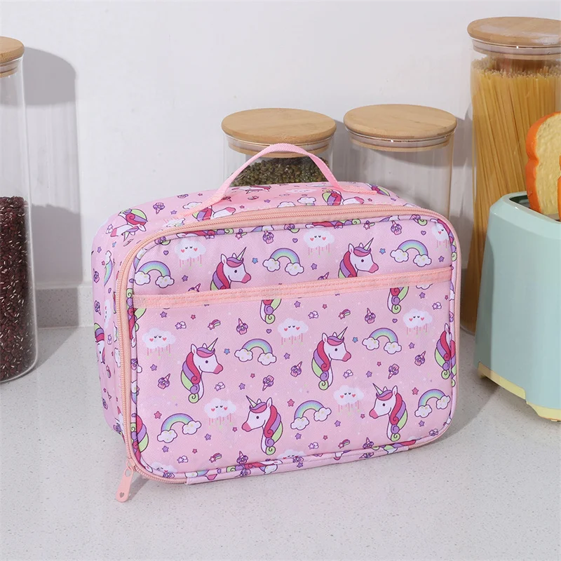 Unicorn Cartoon Lunch Bag Handheld Insulated Lunch Box Bag Children Cute With Meals Lunch Box Bag Leisure Ice Bags