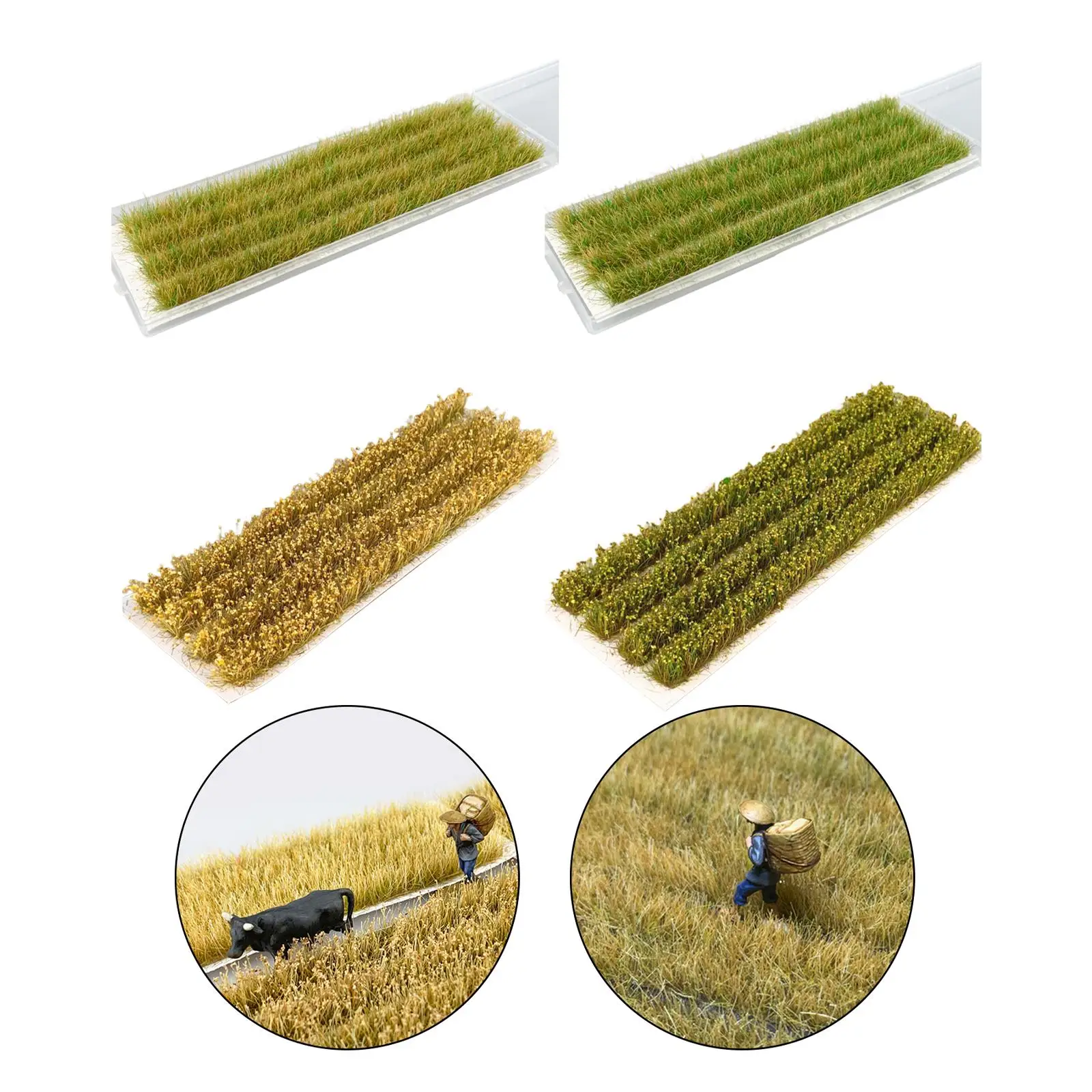 Grass Miniature Grass Strips Centerpiece Paddy Field Grass Model Bushy Tuft Terrain Model for Garden DIY Model Train