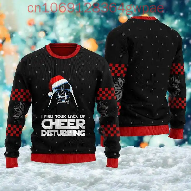 Disney Christmas Ugly Sweater Merry Mas Darth Vader Xmas Galaxy's Edge Christmas Gift For Men Women Sweater