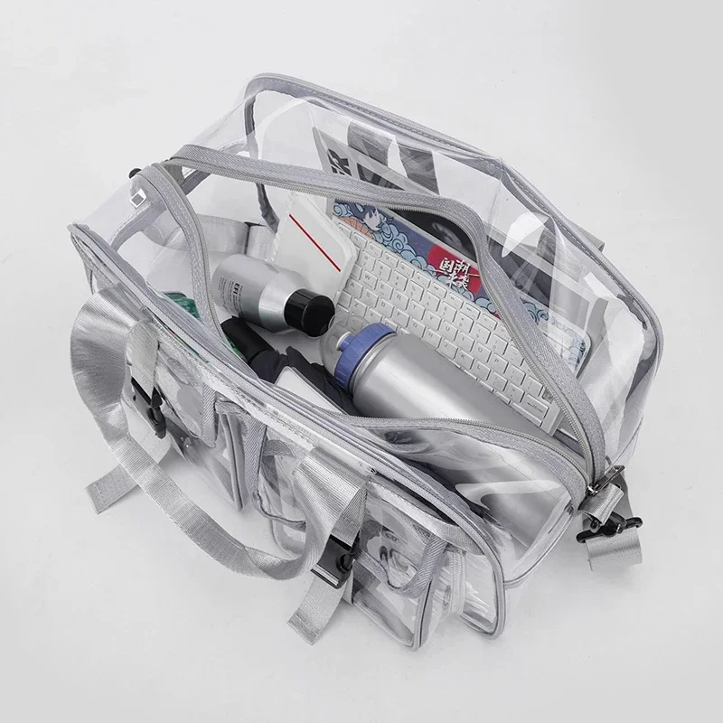 Solid Color PVC 2025 New Travel Duffels Zipper Simple Large Capacity Casual Shoulder Bag Soft Trendy Western Style Handbag