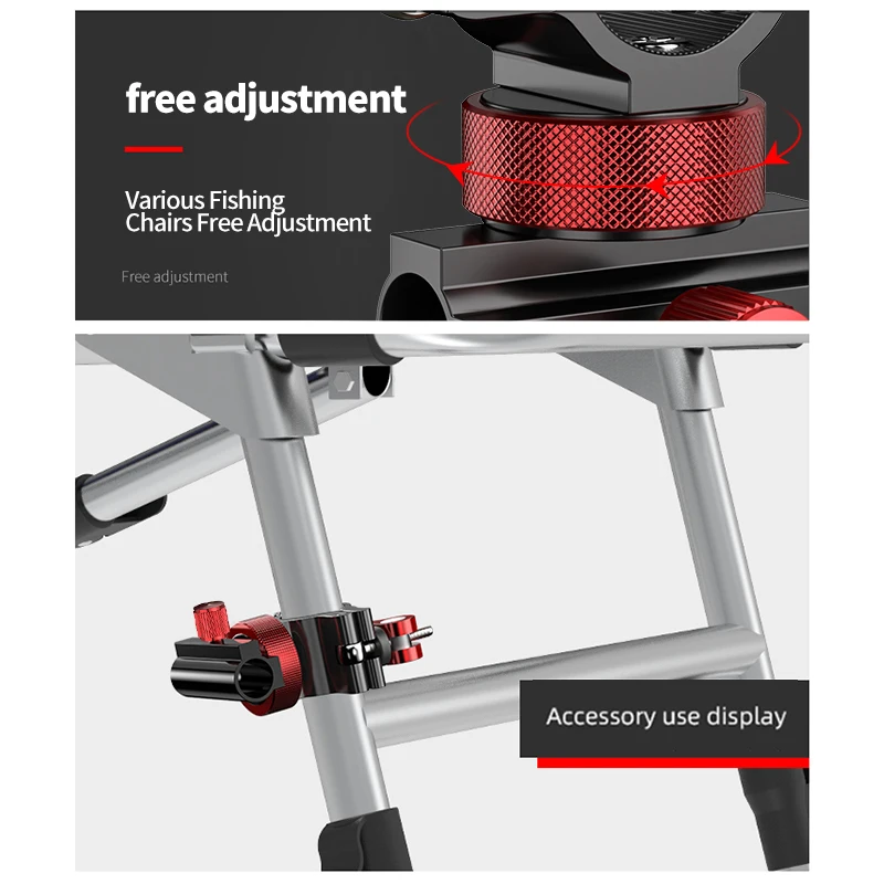 ملحقات صيد الأسماك المصنوعة من سبائك الألومنيوم، يمكن تثبيت تروس دوارة، مع تركيبات قابلة للتعديل، لصيد الأسماك #2