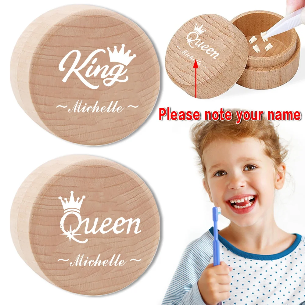 

Customized Name Wooden Tooth Box Lost Teeth Saver Case Umbilical Cord Holder Keepsake Storage Container Personalized Organizer