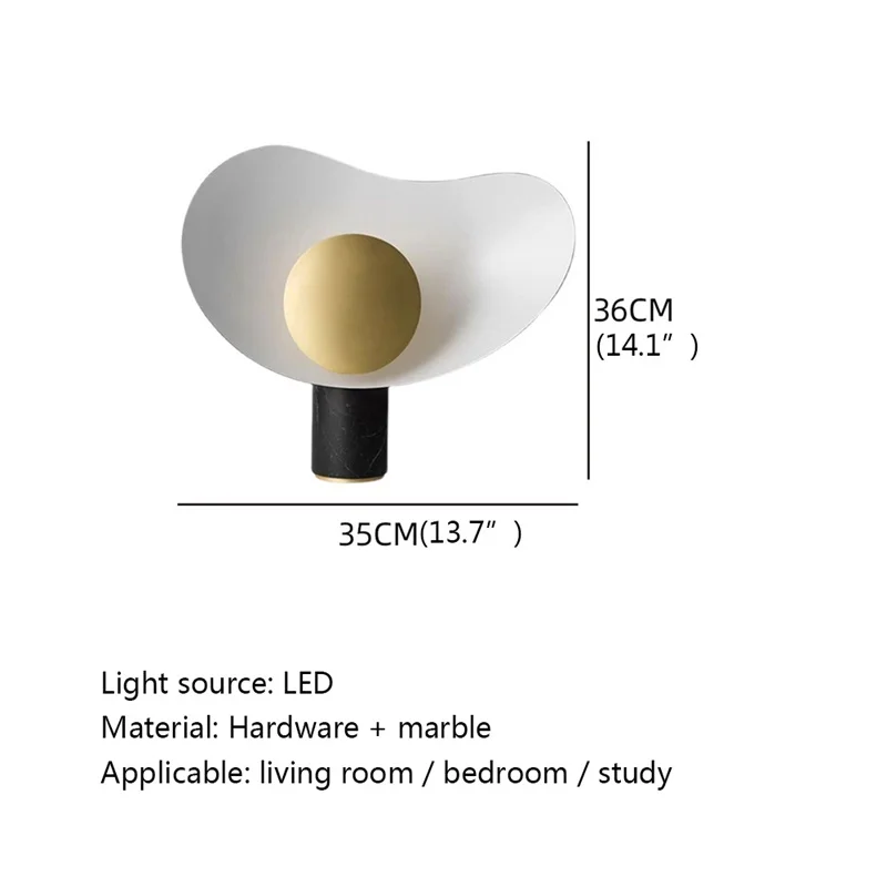 ULANI Contemporary Nordic Creative Table Lamp LED Marble Desk Light for Home Bedroom Decoration