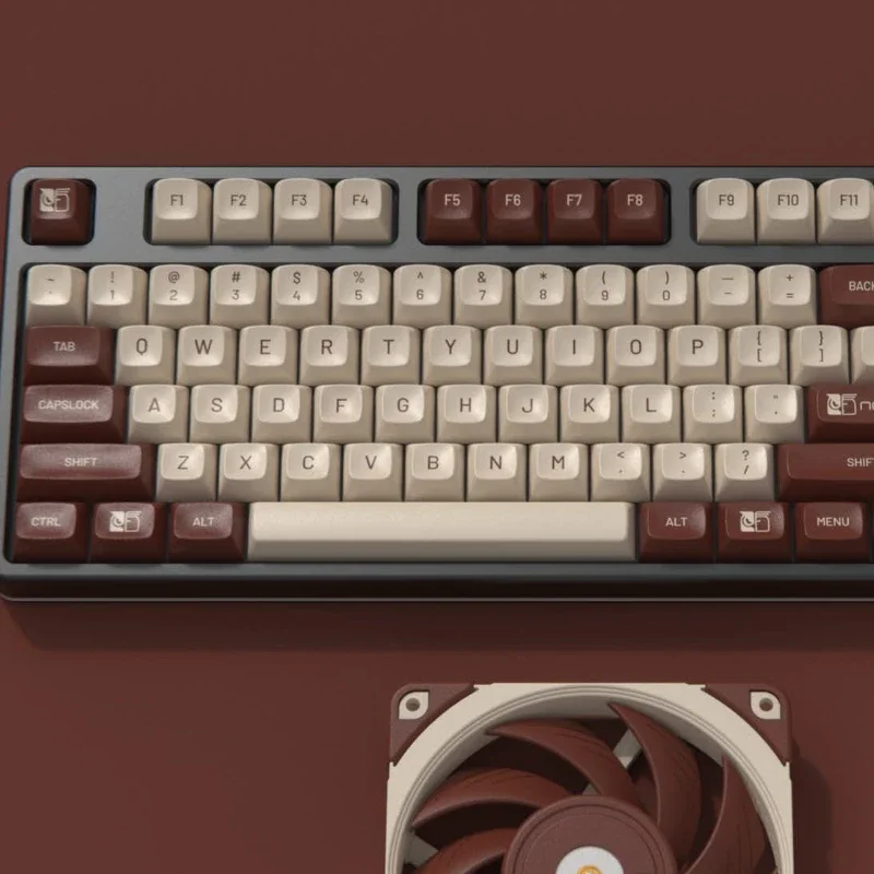 Drop + MiTo MT3 Noctua GMK Keycaps Custom Cute Retro Style Coffee Cherry Profile Keycap ABS Two Colour Point Key Caps for Gamers