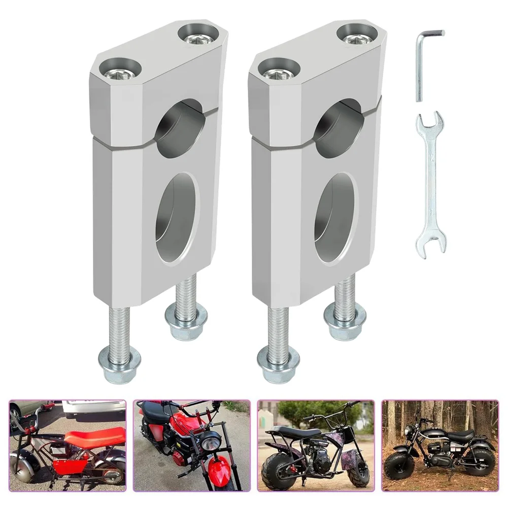 Improved Riding Posture Risers Handlebar Risers Mount Clamp Silver Aluminum Construction Strength And Rigidity