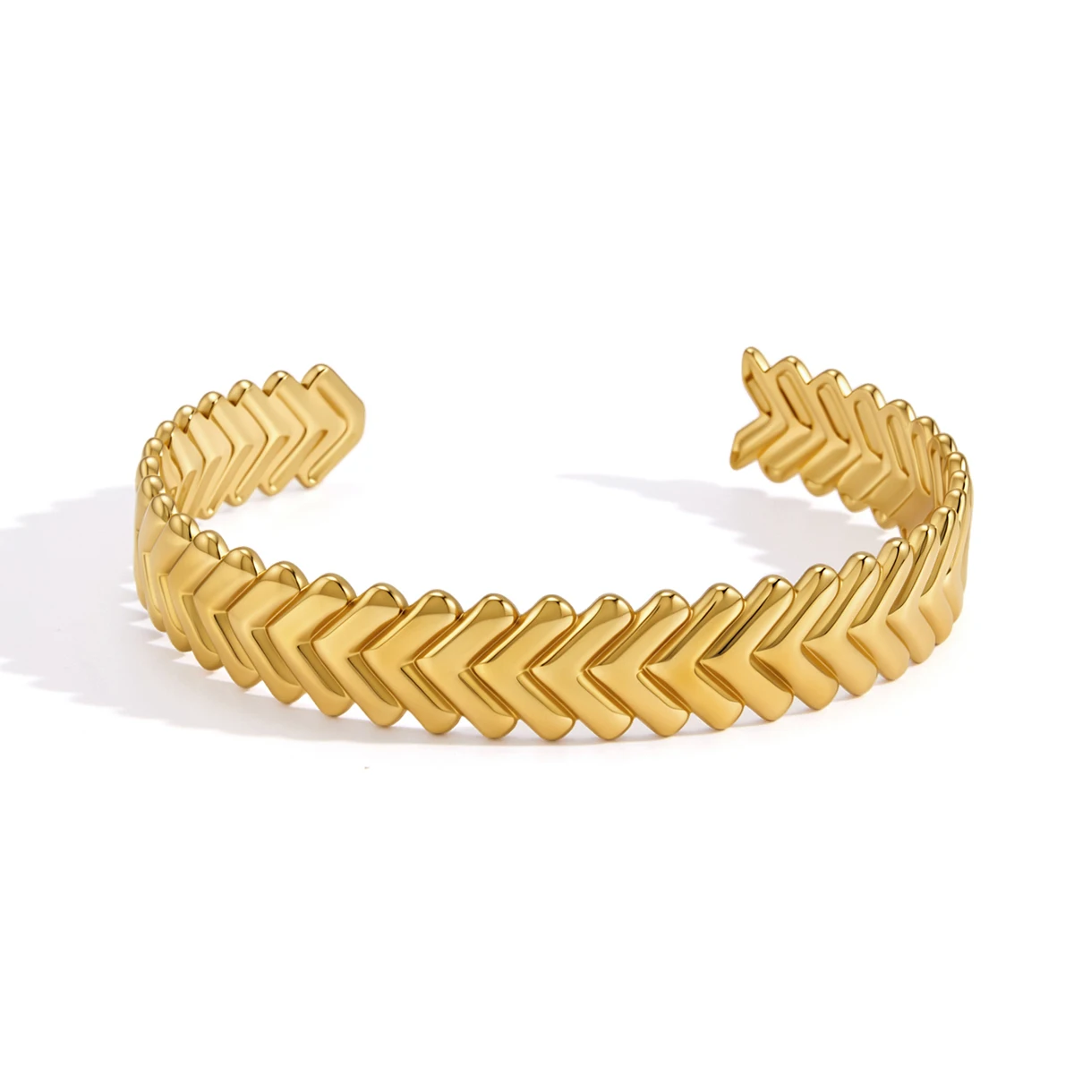 Spark & Co 18K Gold PVD Plated Stainless Steel Open Bracelet For Women New Fashion Waterproof Stacked Cuff Bangle Jewelry Gifts