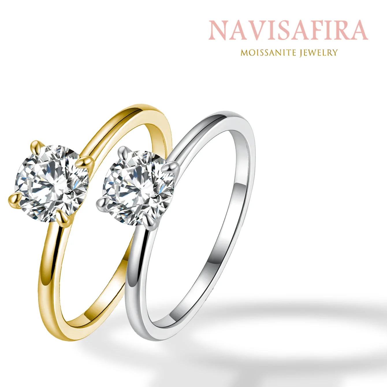 

1Ct S925 Moissanite Dual-Color Rings – Classic Solitaire Design, Perfect for Any Occasion