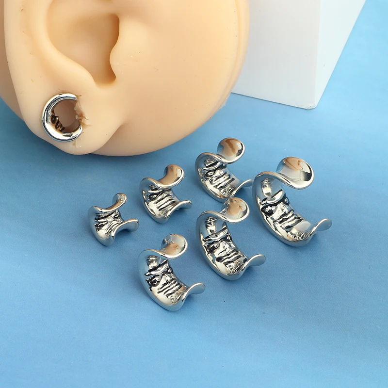 2023 Moon Star Stainless Steel Ear Plugs and Tunnels Ear Piercings Earlets Screwed Earring Expander Ear Gauges Body Jewelry