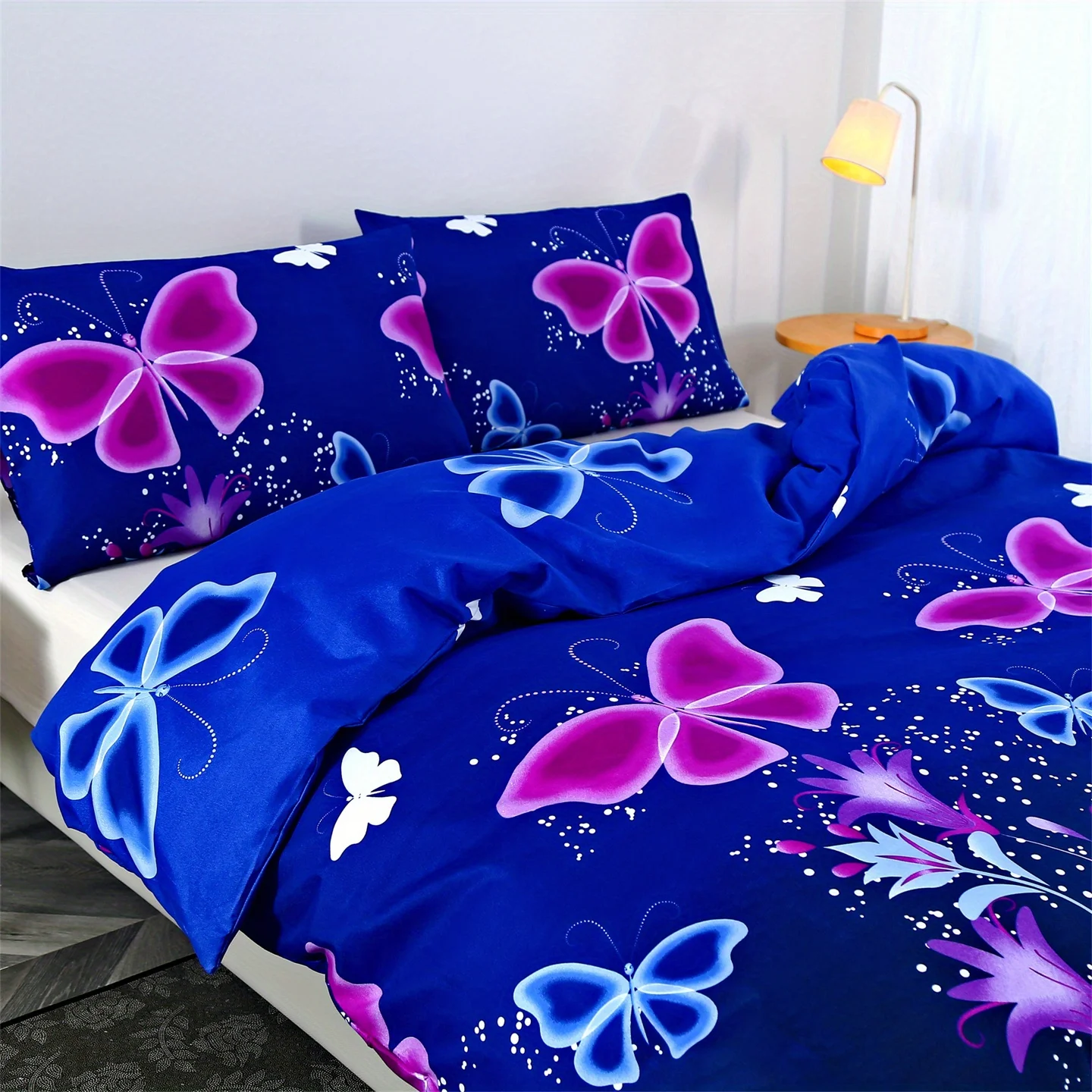 Ins Butterflies Bedding Set 3D Printing 2-3 Piece Set (No Core) Suitable for Bedroom Duvet Cover Set Gift Home Decor Textile