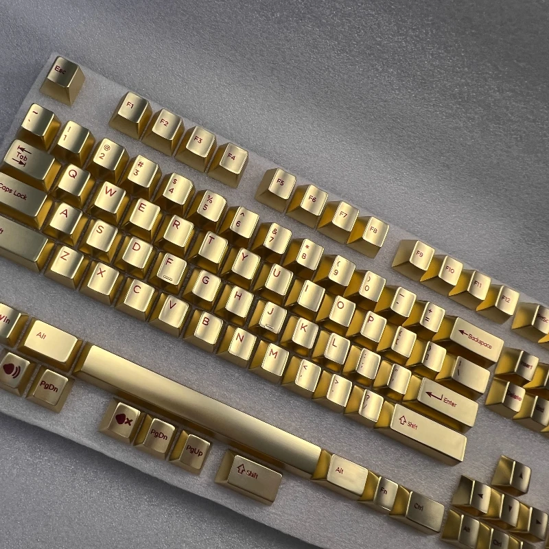 Aluminum Alloy Metal Keycaps Customized Cherry Profile Point Key Cap Matte Gold Mirror Gold Artisan Design Keycap for Gamers