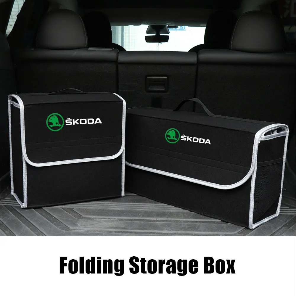 Car Trunk Storage Box Sundries Stowing Tidying Box For Skoda Octavia 3 2 A5 A7 Combi Visions Enyaq RS iV Deriv Kodiaq RS Deriv