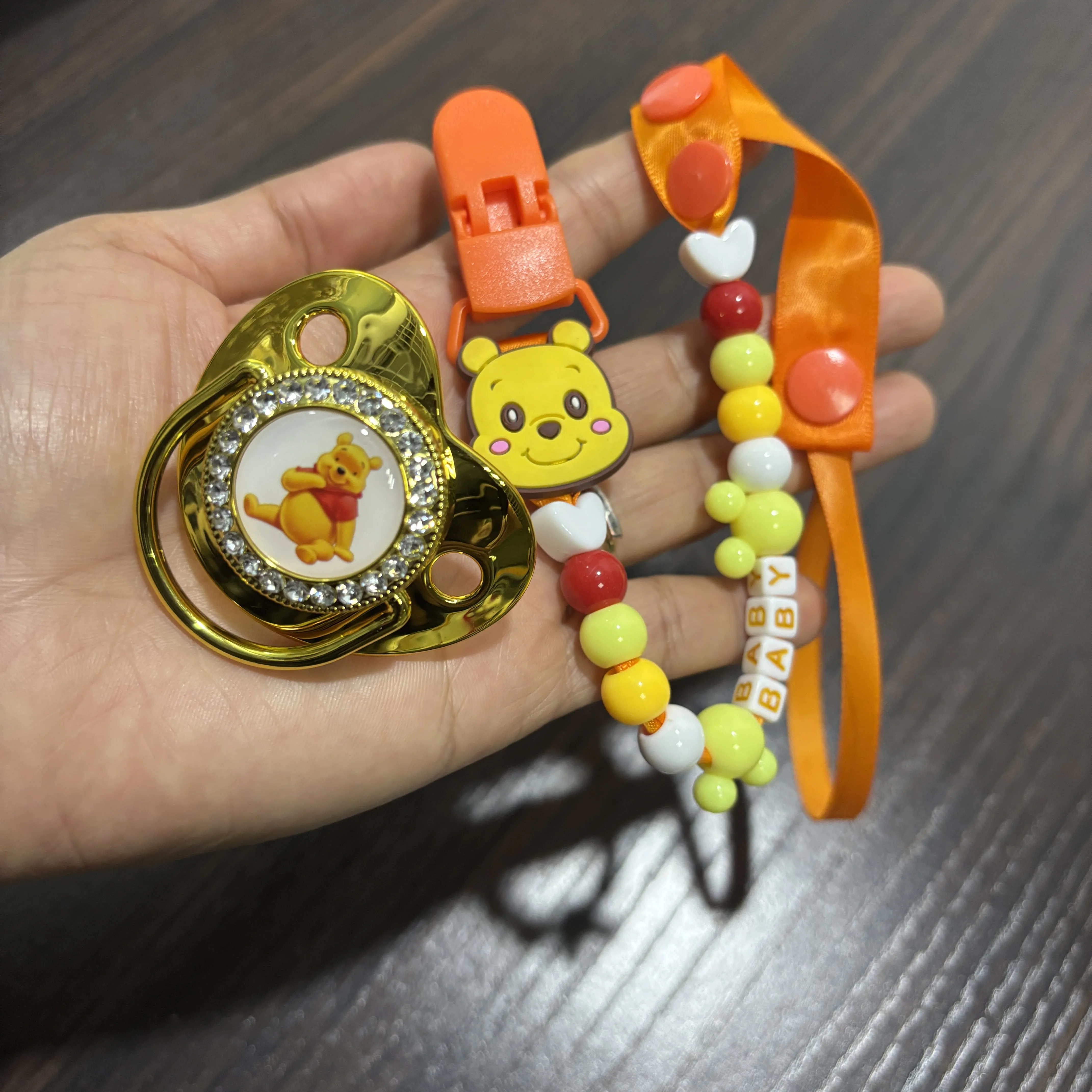 

Cute pacifier chain and chewable nipple perfect for soothing little babies cartoon design ideal gift for boys or girls new gift