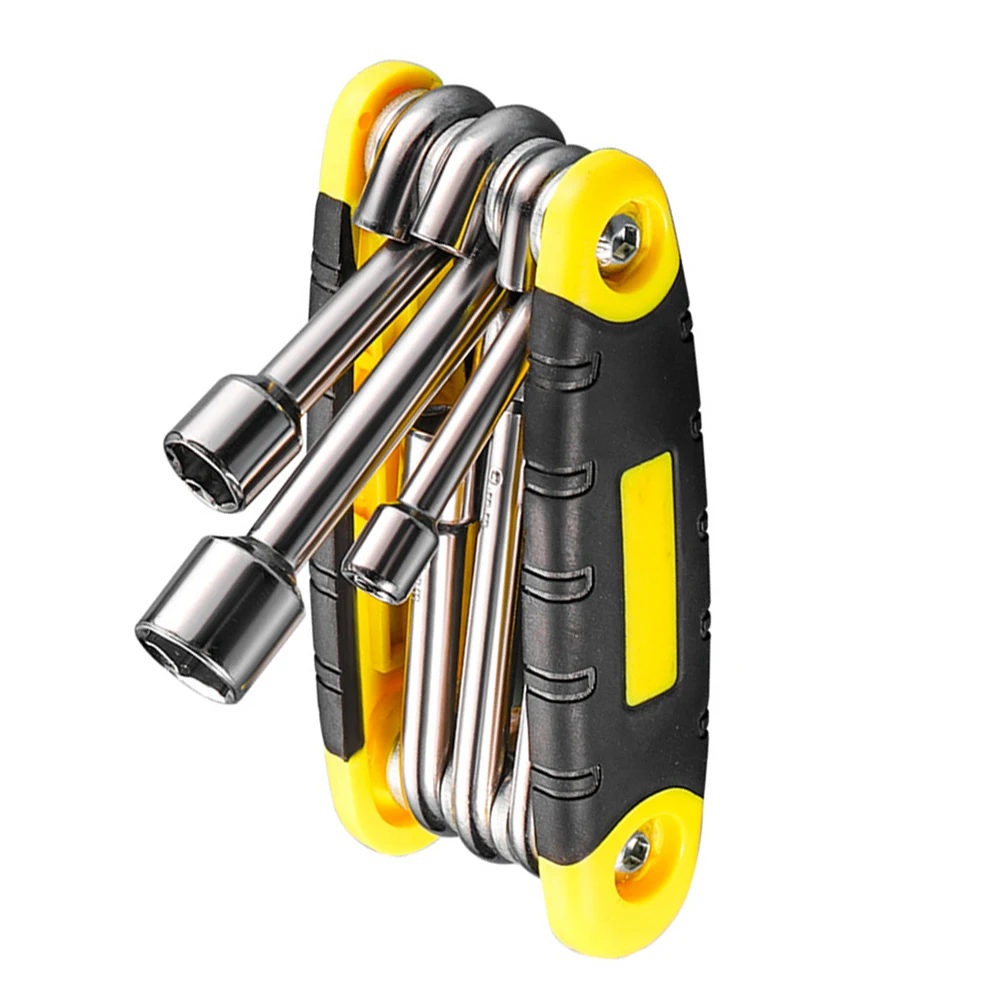 Sleek Design Portable Folding Socket Wrench Toolset with Six Essential Sizes for Every Repair Task You Encounter