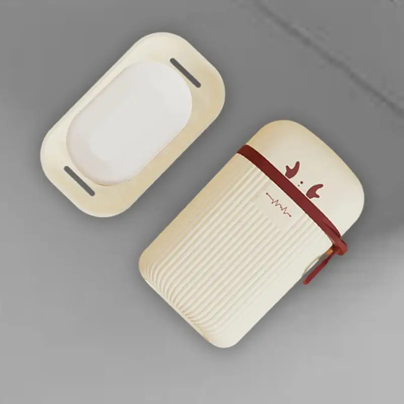 Double-layer Travel Soapbar Container Cute Compact Soapbar Container With Lid Portable Shower Water Drainage Soap Box