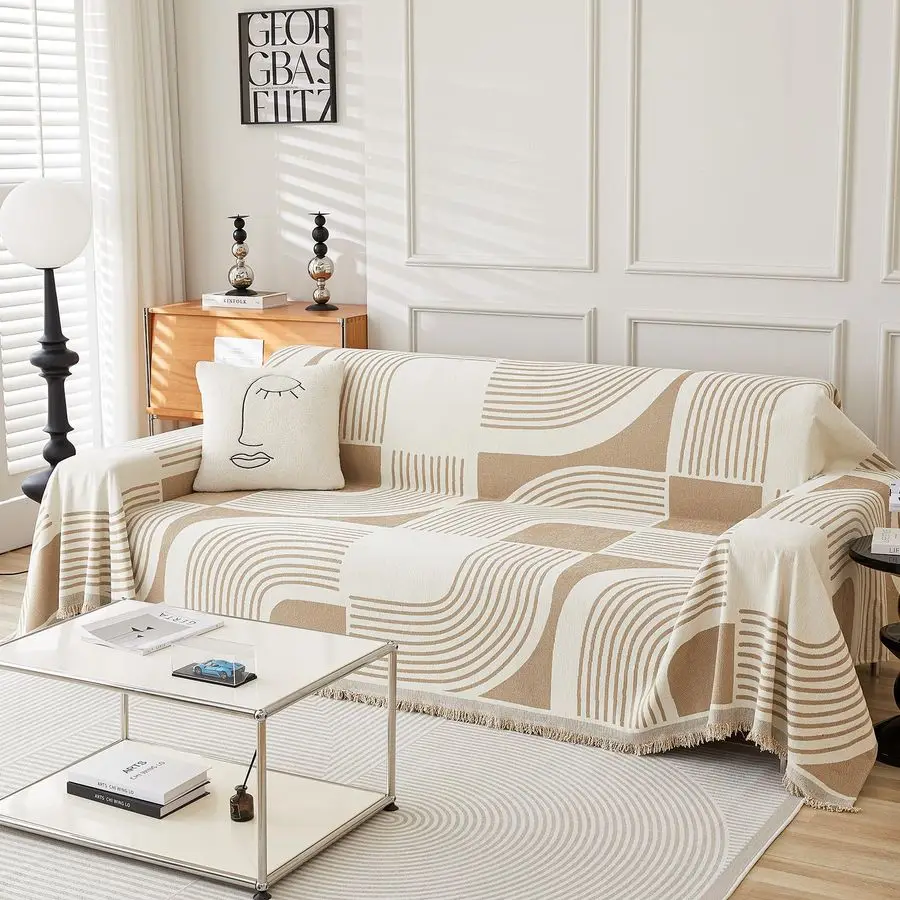 

Couch Cover Sofa Covers Washable, Chenille Couch Covers for 3 Cushion Couch Sofa Pet Friendly, Bohemian Sofa Slipcovers for Sect