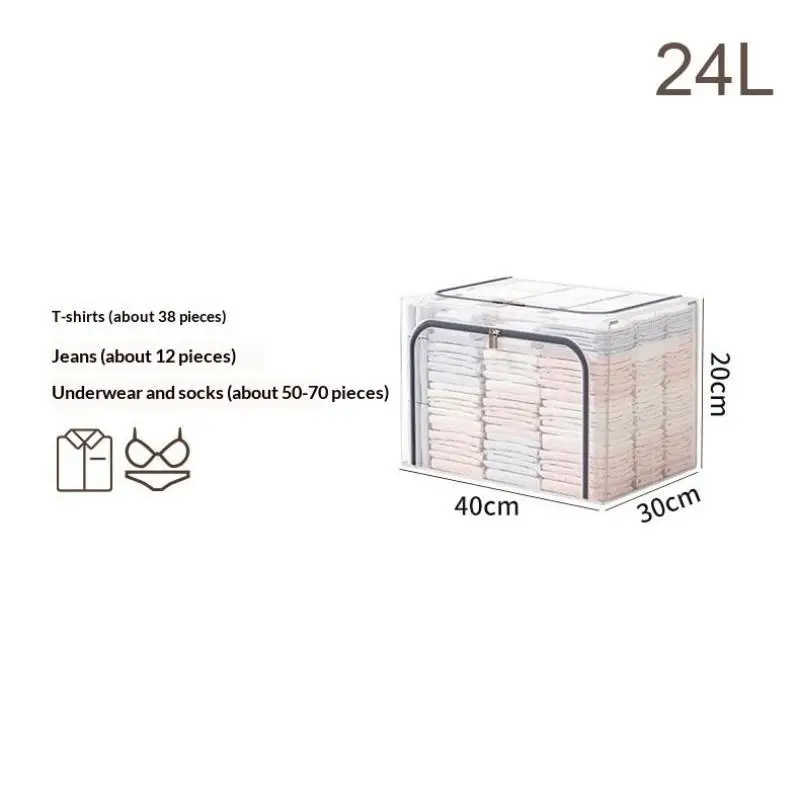 Foldable Transparent Storage Box Waterproof PVC Nylon Mesh Organizer for Clothes Cosmetics Office Desktop Storage