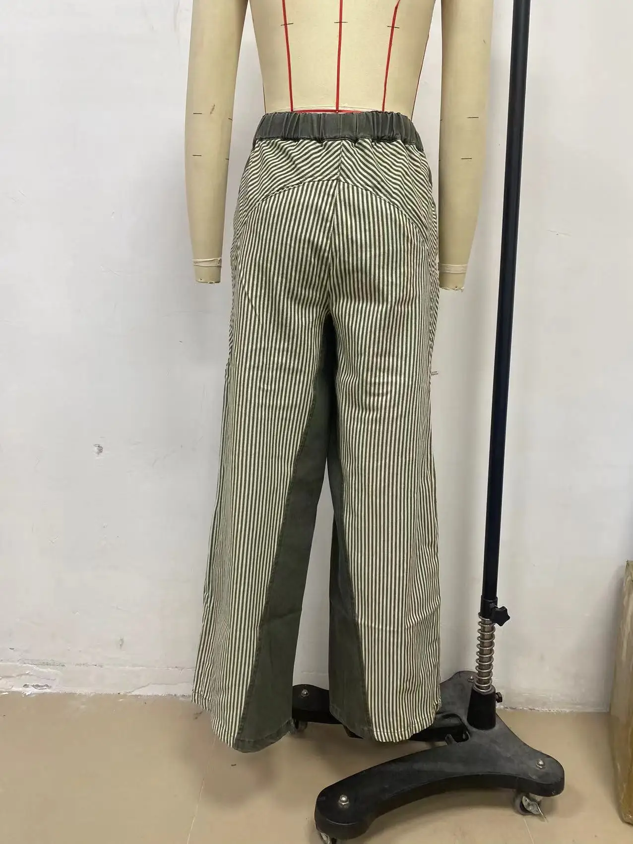 Pant Women Wide Leg Long Pants Striped High Waist Straight Trousers Y2k Streetwear Slim Capris Elegant Splice Work Autumn 2025