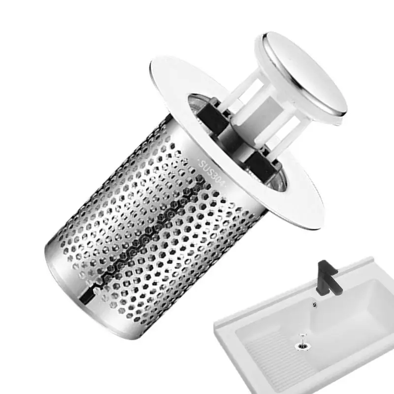 Stainless Steel Floor Drain Filter Washbasin Plug Anti Odor Pop-Up Bounce Core Basin Stopper Hair Catcher Shower Sink Strainer