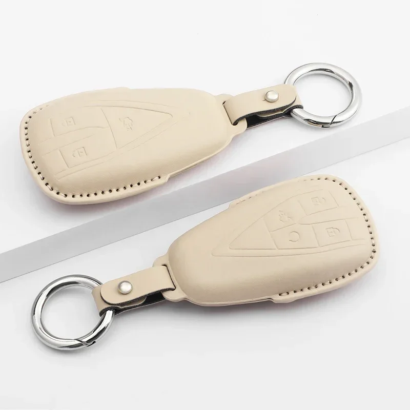 

Leather Car Remote Key Cover For Changan CS35PLUS CS55 PLUS CS75 PLUS Eado UNI-T UNI K Oushang X5 X7 EV Accessories 2019-2024