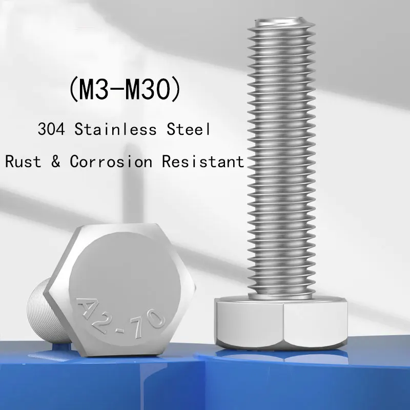 M3 M4 304 Stainless Steel Hex Head Screws & Bolts