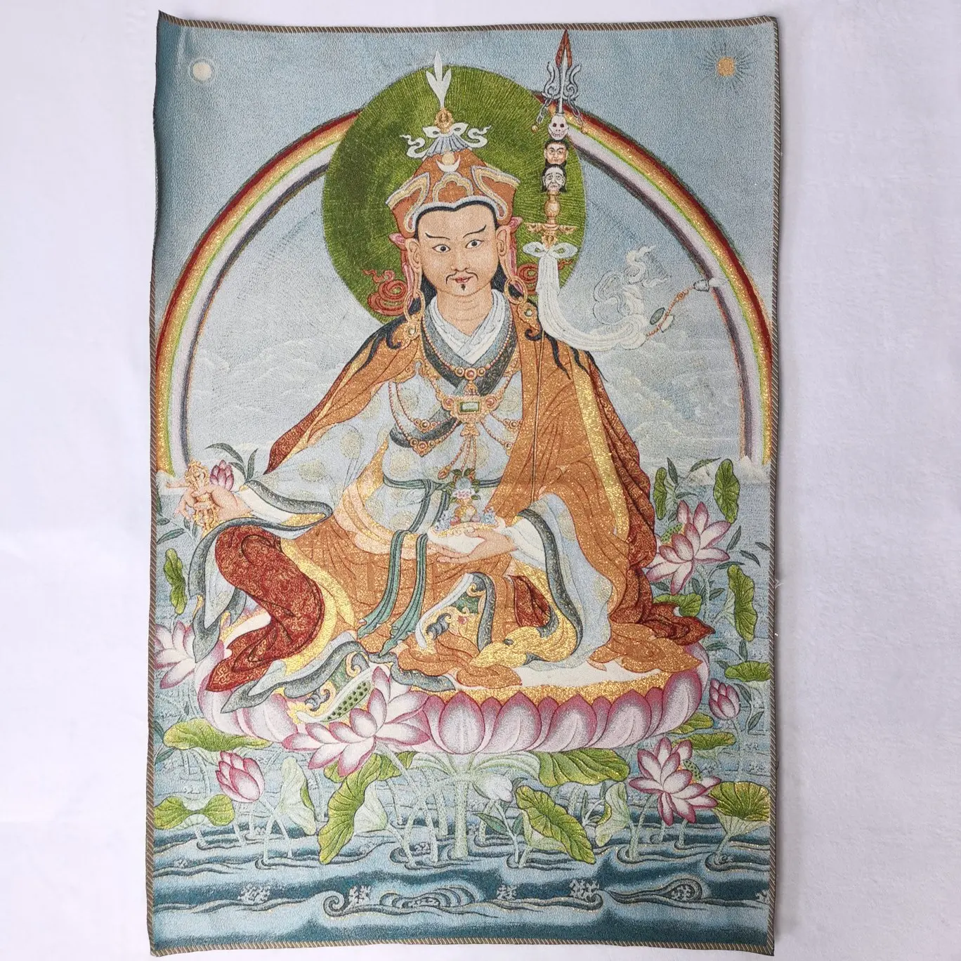 36" Tibet Tibetan Cloth Silk Guru Rinpoche Padmasambhava Tangka Thangka Mural