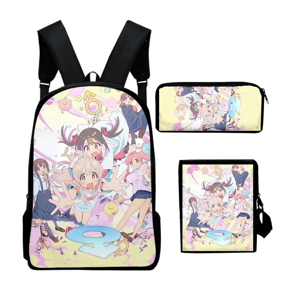 

3D Print Anime Backpack, Tilt Shoulder Bag, Pencil Case, Harajuku, Onimai, I'm Now Your Sister, School Backpacks, Laptop, 3pcs