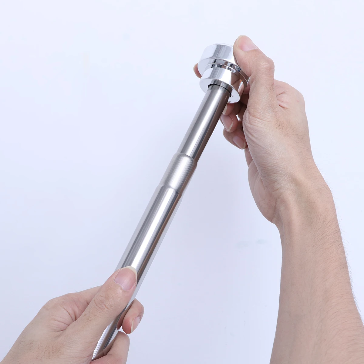 

55 CM Telescopic Shower Curtain Rod Extendable Poles Spring Tension Bathroom Rail Adjustable