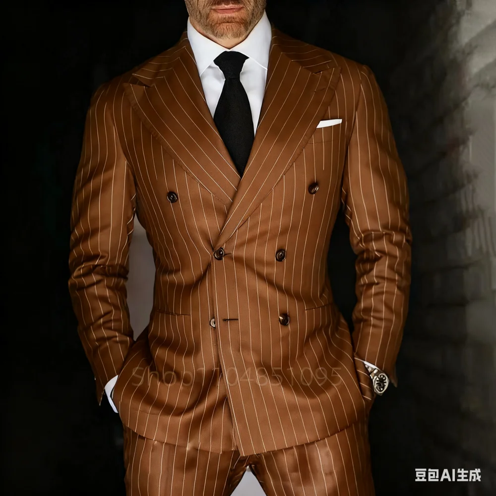 

Мужской костюм из двух предметов, приталенный двубортный с лацканами, формальный серый, синий морской костюм высокого качества, куртка и брюки, ансамбль