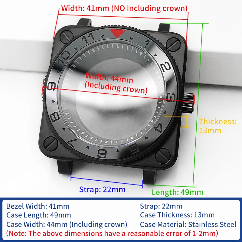 Matte Square SKX Black Watch Case Set Stainless Steel With Sapphire Glass MOD NH35 NH36 4R36 Movement Watches Cases Accessories