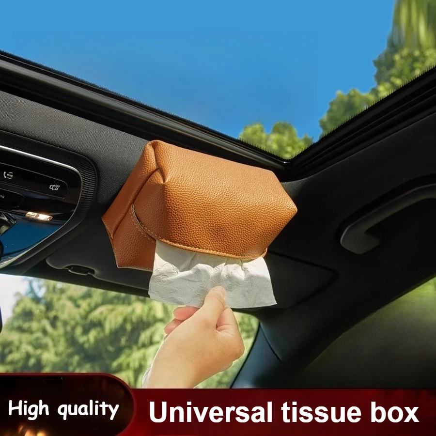 

Car-Mounted Magnetic Paper Towel Holder Box Universal Suede&Leather High Quality Car Tissue Box Interior Accessories