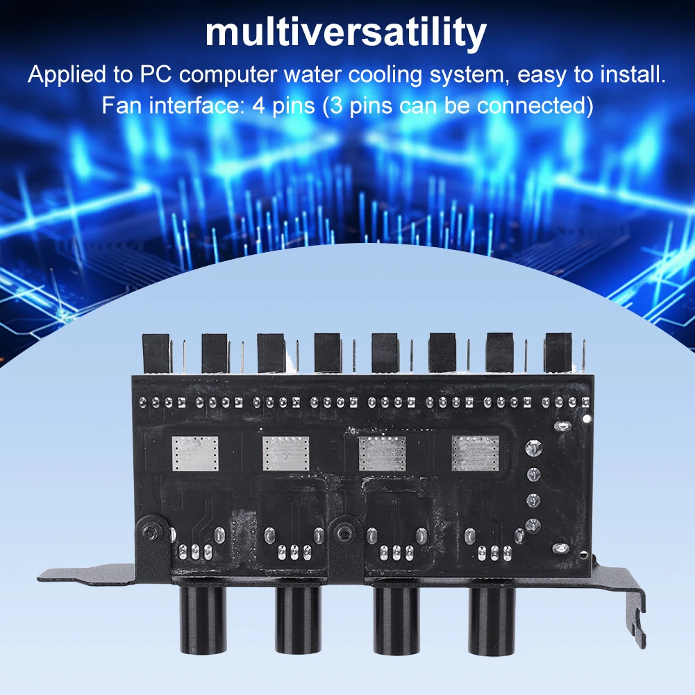 محور مروحة الكمبيوتر SATA/4 دبوس محول 8 قناة PWM Hub وحدة تحكم في سرعة مروحة التبريد 4 مقبض PWM محور مروحة تبريد للكمبيوتر الشخصي