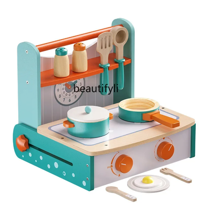 

Playing house stove toy simulation cooking children's mini set wooden