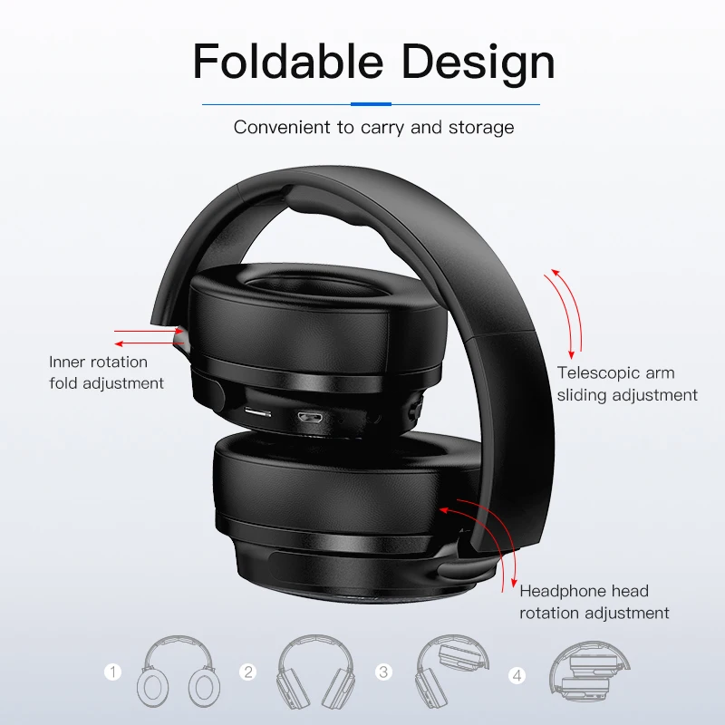 Awei A780BL Headphone Nirkabel Headset Bluetooth Bass Stereo Suara Gaming Earphone Lipat dengan Mikrofon Fon Bluetooth Earbud