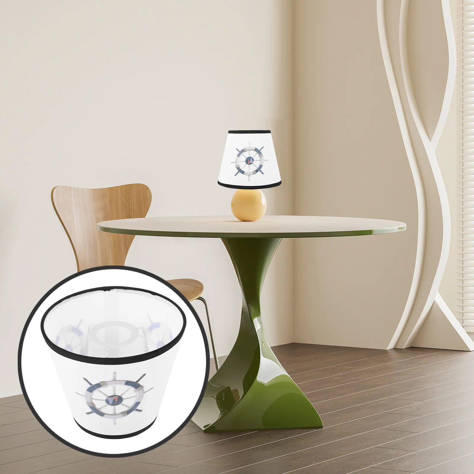 

Тканевый абажур с узором в виде руля, однотонный, легкий, простой в использовании, декоративный, для настольных, напольных и прикроватных ламп