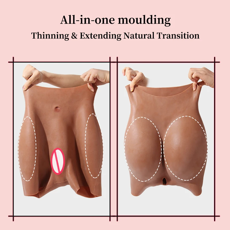 ONEFENG Men\'s Silicone Fake Vagina Pants Sexy ButtocksHip Enhancer Pant 6 Colors Shemale Cosplay Crossdresser Drag Queen