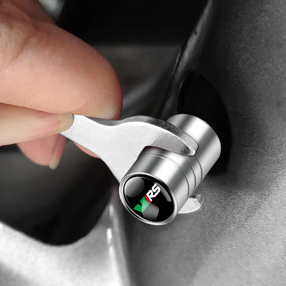 Tapas de válvula de neumático de rueda de coche, cubiertas de vástago de válvula de neumático impermeables para Skoda Rapid Fabia Superb Octavia
