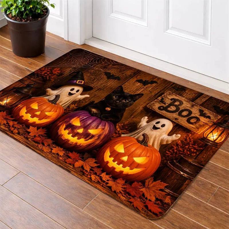 Vintage Skeleton Skull Area Rug Horror Gothic Print Indoor Floor Mat Halloween Party Home Living Room Decor Carpet