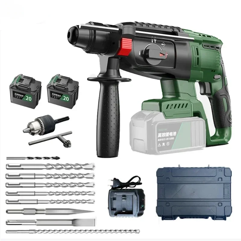 Motor Electric Hammer Cordless Drill Impact Driller Multifunction Rotary Rechargeable Power Tool With Battery