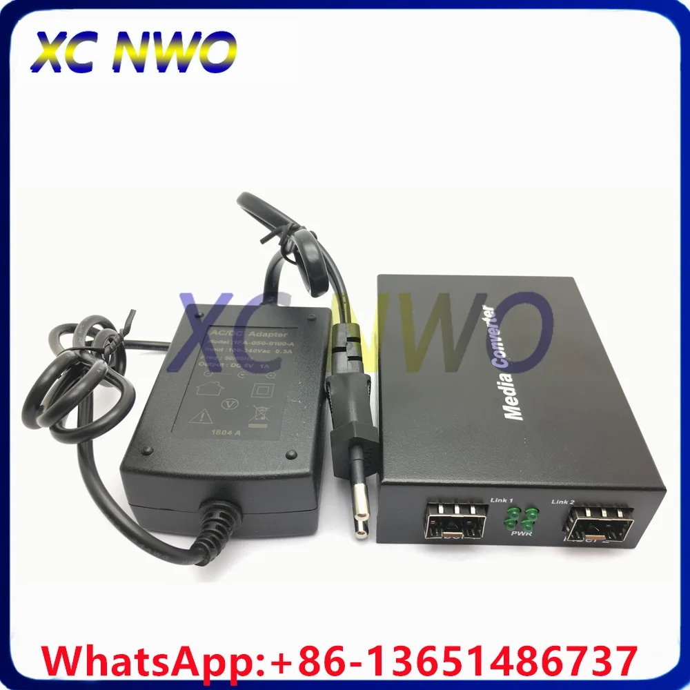 Gigabit SFP to SFP single-mode/multi-mode converter, Euro standard power supply, external power supply