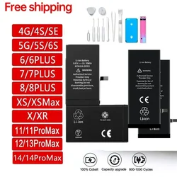 Original Battery for Iphone 5 6 6s 6splus 7 7plus 8 8p Plus X XR XS MAS 11 12 13 PRO MAX Rechargeable Batteries