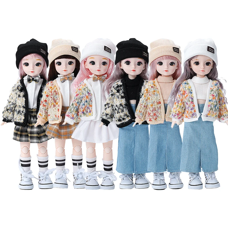 Cute Sweater Set 1/6 Bjd Doll Clothes Accessories Female and Male Doll Suit Skirt 30cm Doll Kids Girls Toy Gift