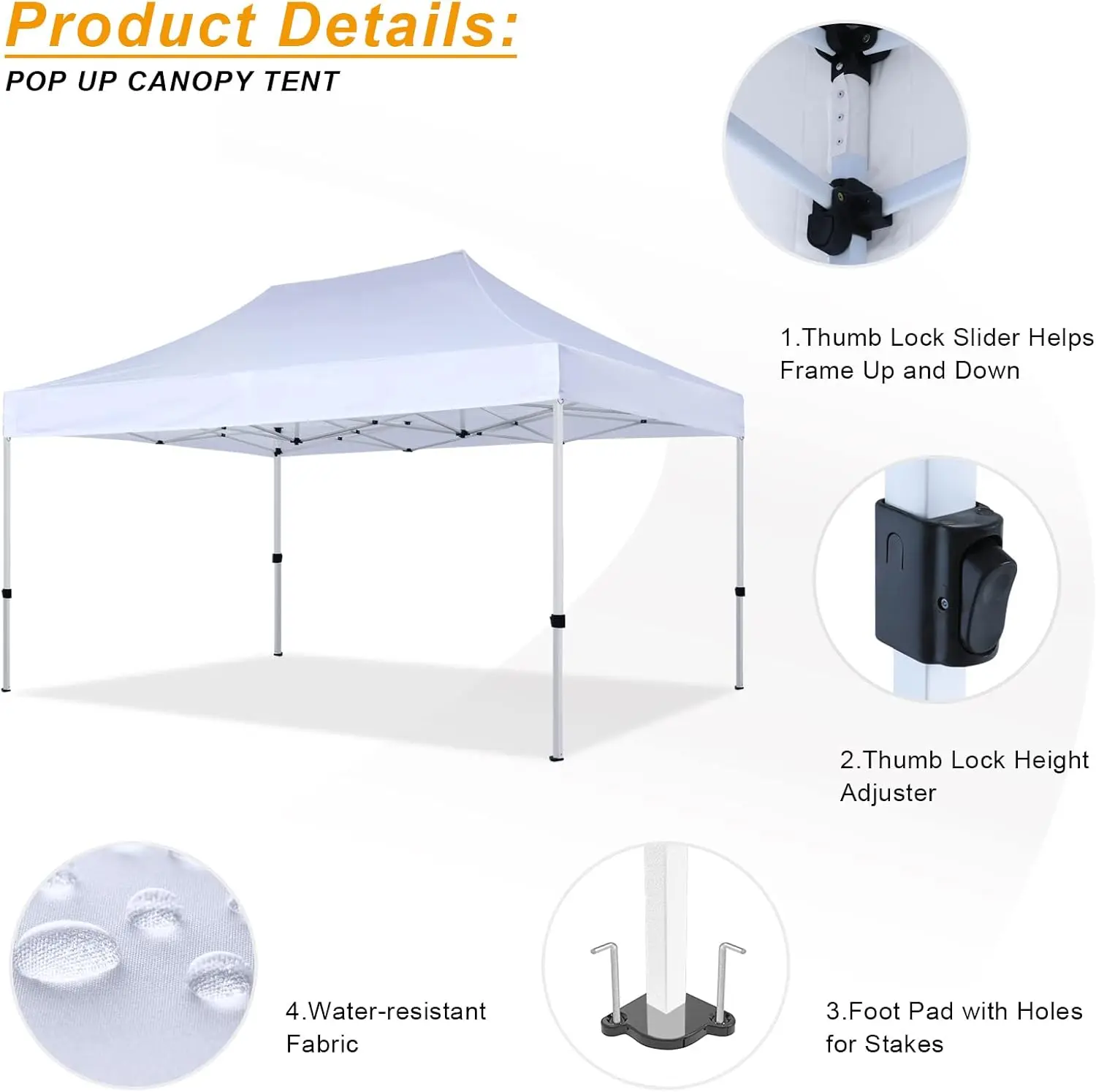 Garages Canopies & Carports Pop Up Canopy Tent Outdoor Heavy Duty Commercial Instant Sun Shelter White 120