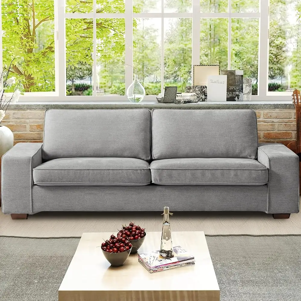 

89"" Modern Sofa Couch For Living Room, Chenille Sofa Couch With Wide Armrest,3 Seater Deep Seats Sofa Couch With Removable