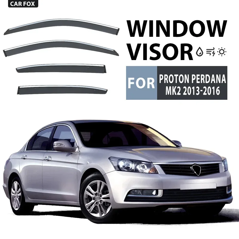Дефлекторы окон (ветровики) для Proton Perdana 2013-2016, защита от солнца и дождя, накладка на окно, ветрозащита, молдинг