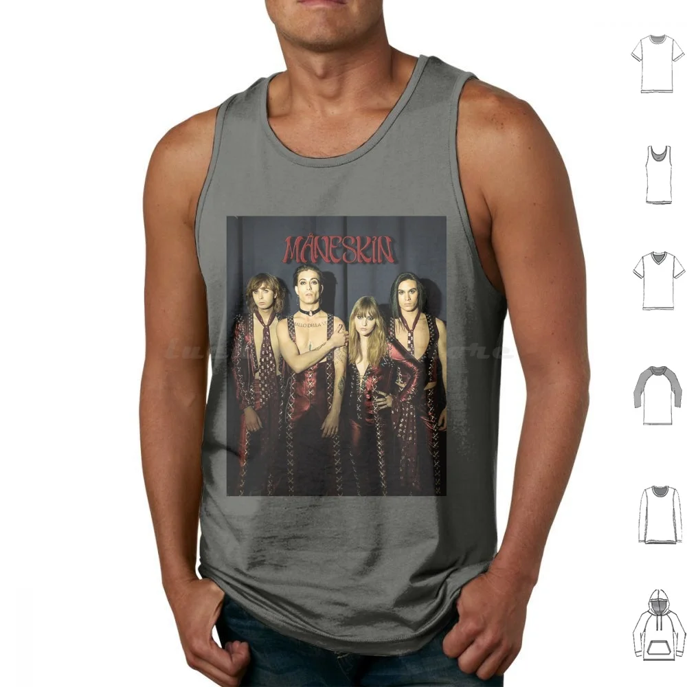 M ? Neskin Maneskin Italy Winners Song Contest 2021 Zitti E Buoni Tank Tops Vest Sleeveless Maneskin M ? Neskin Zitti E Buoni