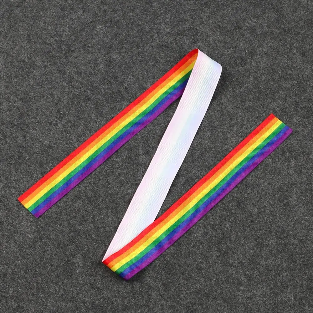 Comfort GAY Wristbands Rainbow Ribbon Rainbow Decorative Ribbon Backpack Hair Decorative Bands Rainbow Fabric