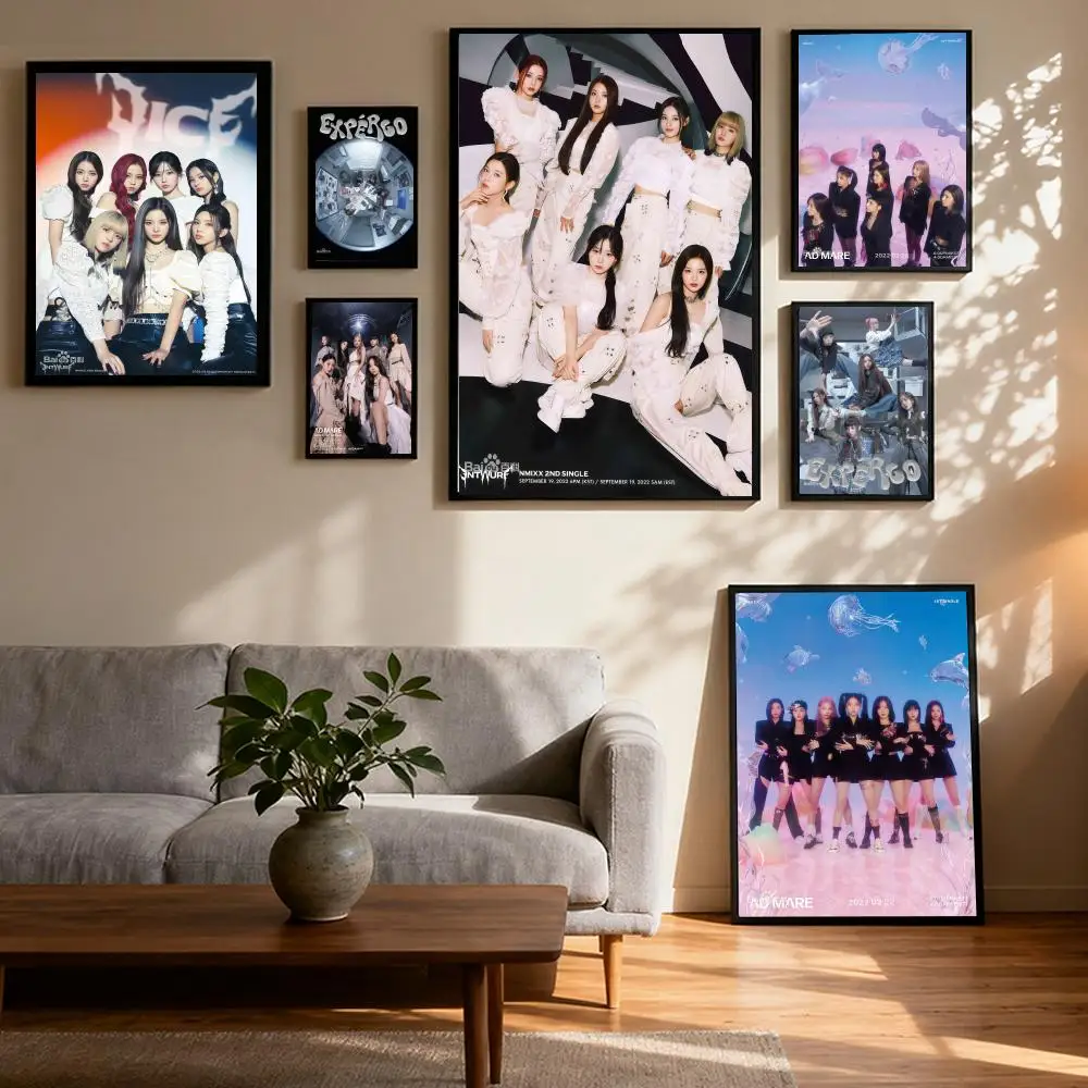 

Group Singer NMIXX Magazine Photo Poster Prints Oil Painting Mural Living Room Home Decoration Party Evening Party Cover