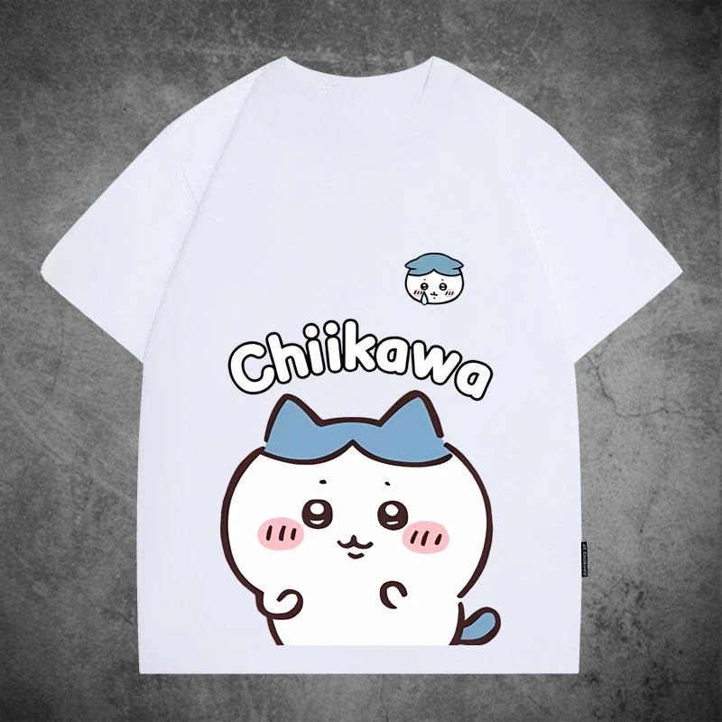 Chiikawa Japanischer Niedlicher Stil Hachiware Usagi Grafik T-Shirt Unisex Trendy Lässig Locker Sommer Kurzarm Streetwear Alltags-Oberteil – Detail 6
