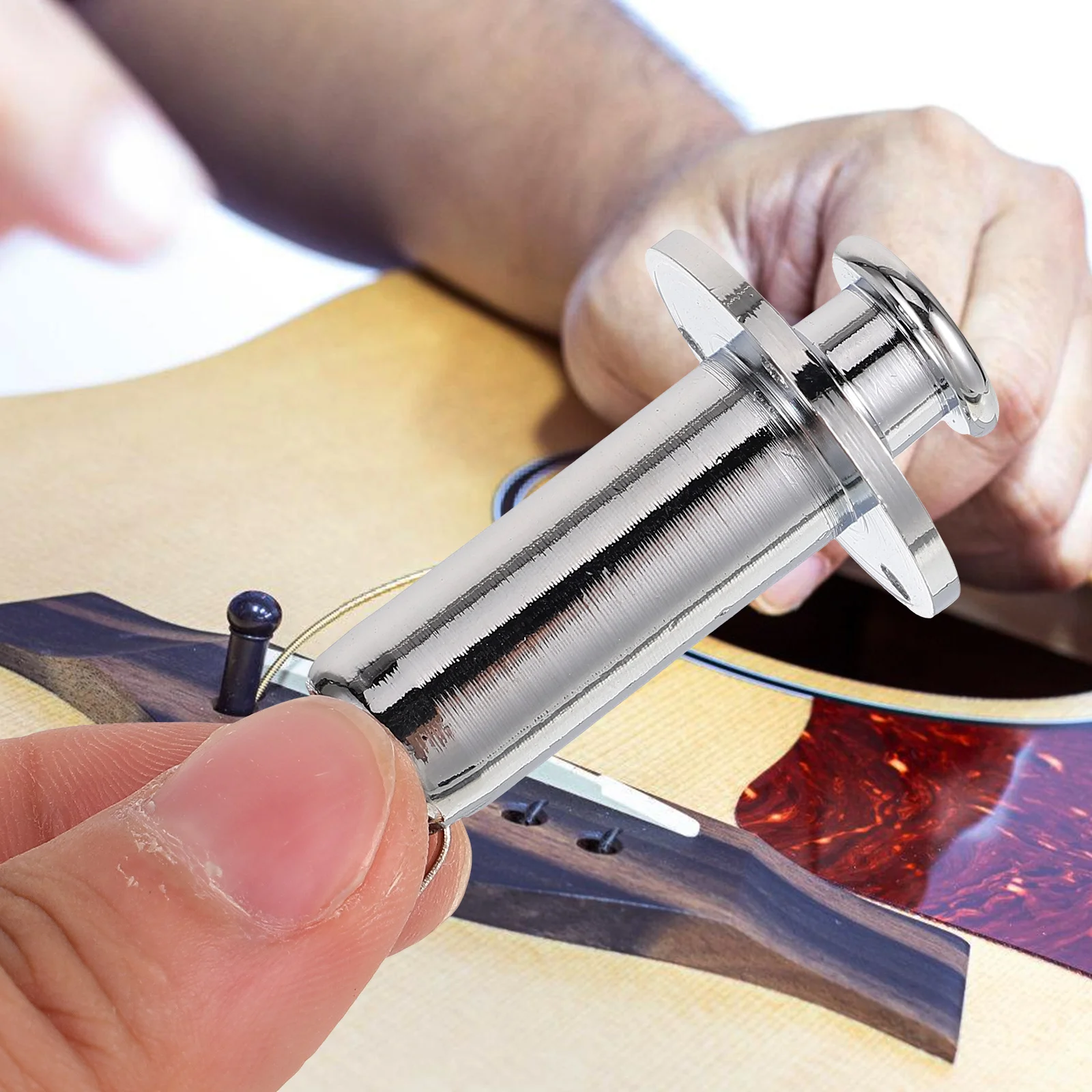 

Guitar Jack Socket Tube Plug Output Connector Acoustic Strap Pin Metal Silver Durable Stable Practical Guitar Fittings